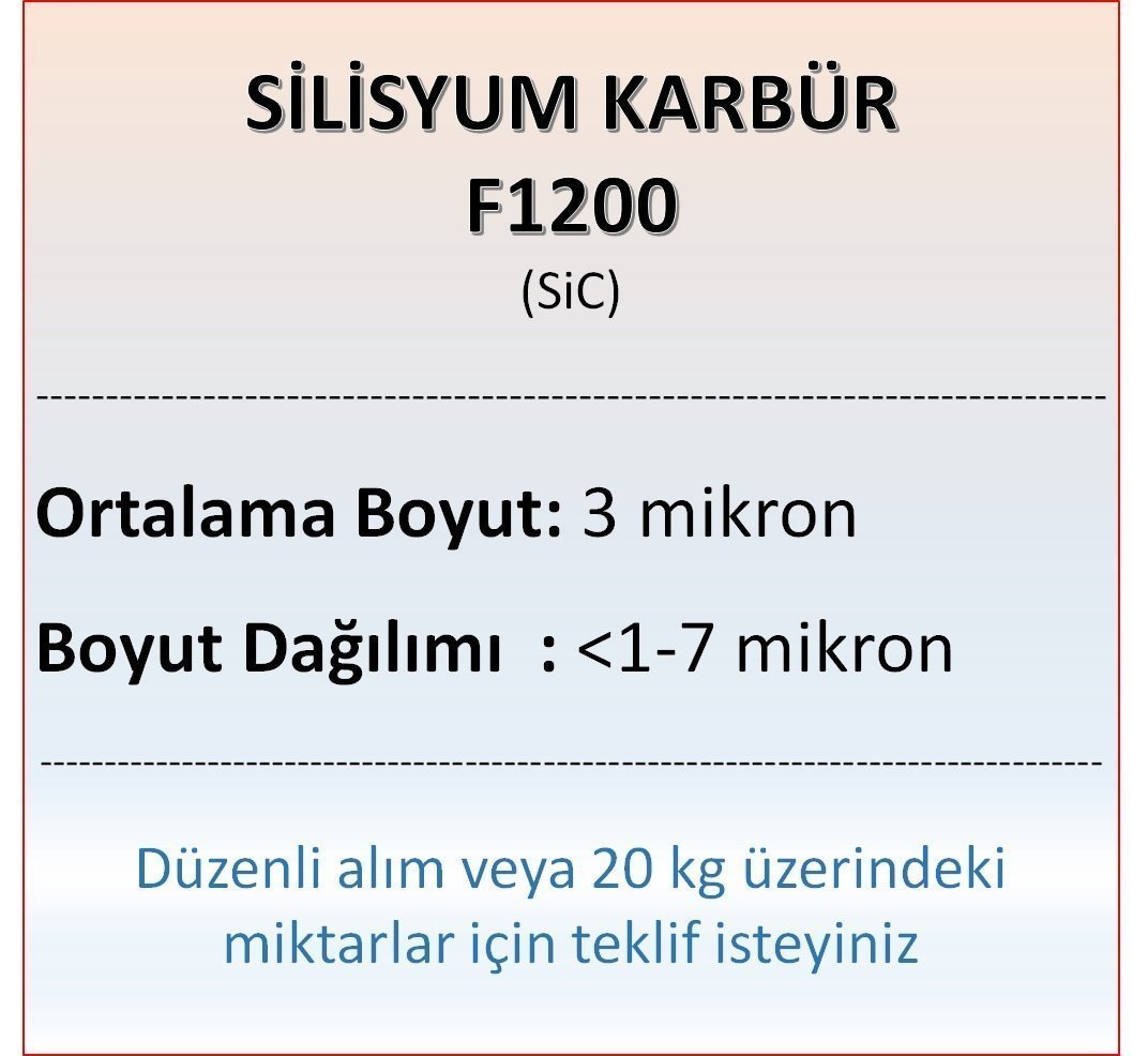 Silisyum Karbür F1200 - SiC- 3 mikron 500 gram