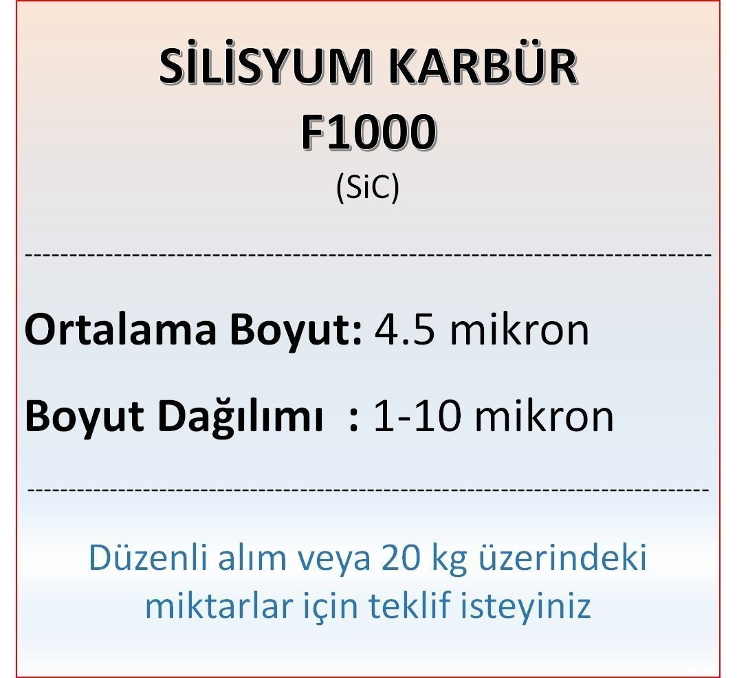 Silisyum Karbür F1000 - SiC- 4.5 mikron 500 gram