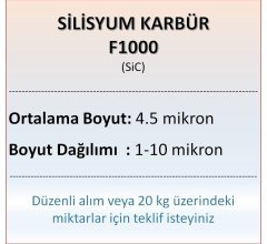 Silisyum Karbür F1000 - SiC- 4.5 mikron 25 kg