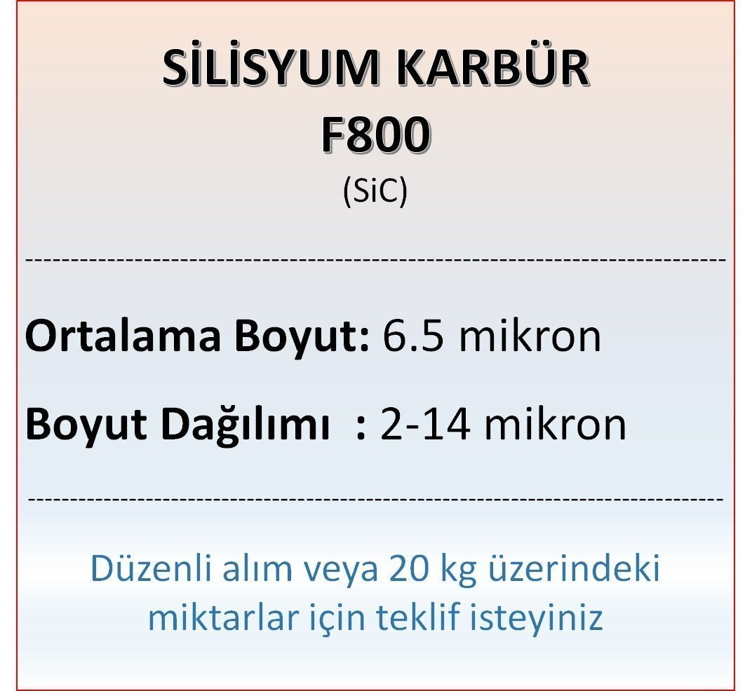 Silisyum Karbür F800 - SiC - 6.5 mikron 500 gram