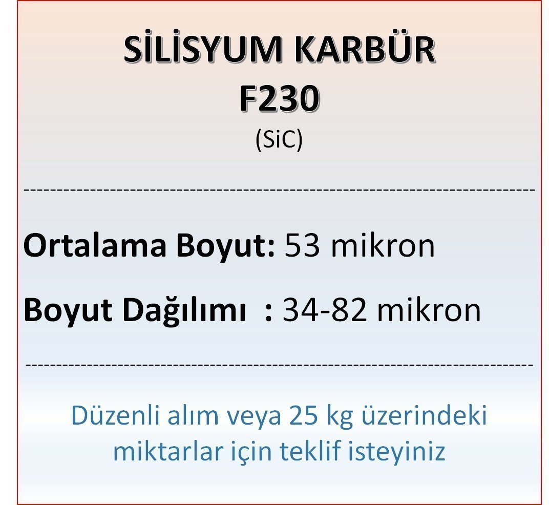 Silisyum Karbür F230 - SiC - 53 mikron 25 kg