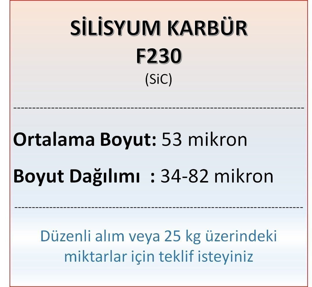 Silisyum Karbür F230 - SiC - 53 mikron 5 kg