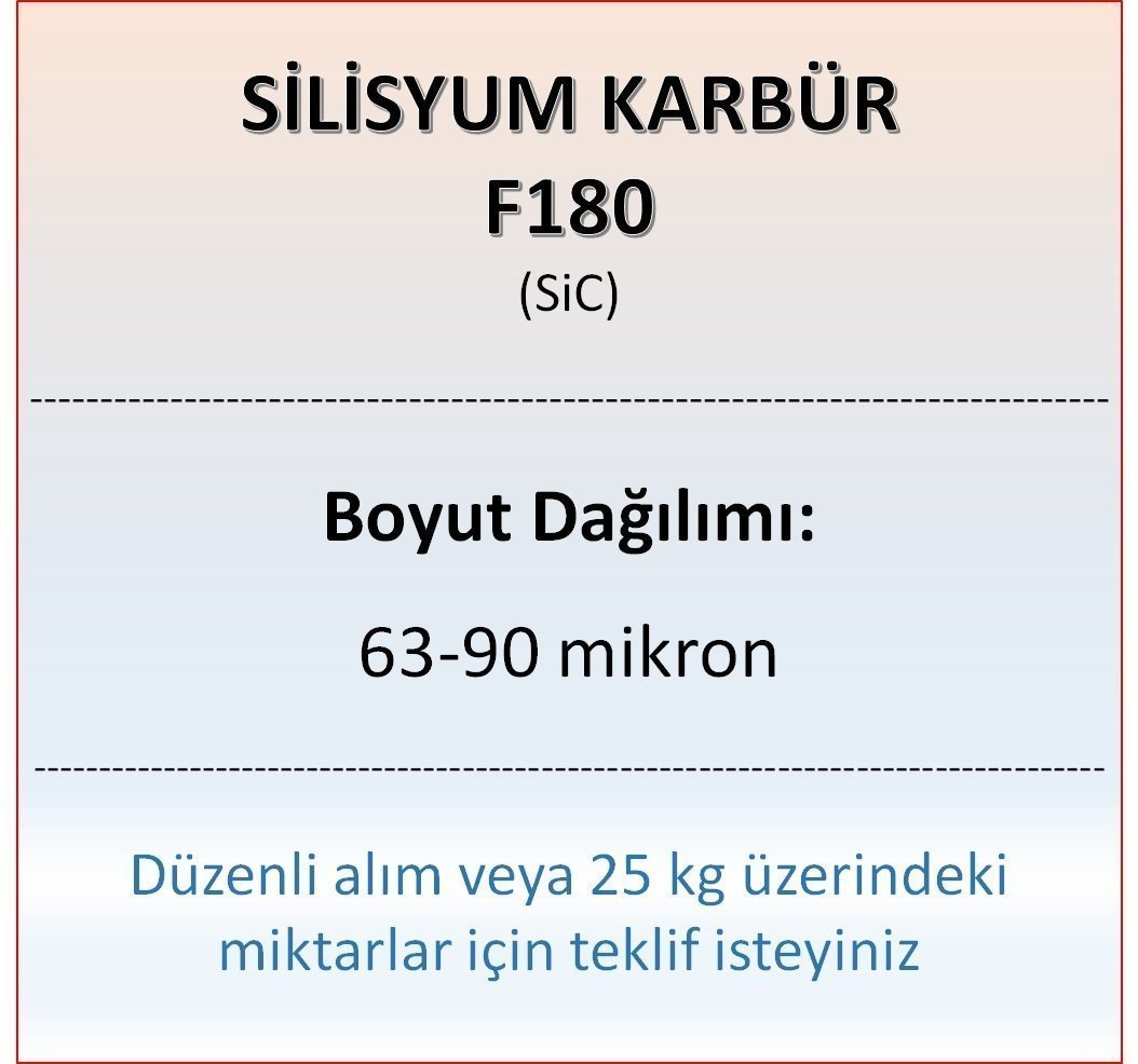 Silisyum Karbür F180 - SiC - 63-90 mikron 1 kg