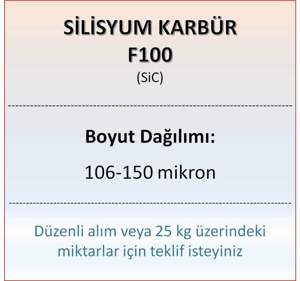 Silisyum Karbür F100 - SiC - 106-150 mikron 25 kg