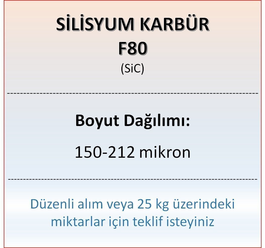 Silisyum Karbür F80 - SiC - 150-212 mikron 500 gram