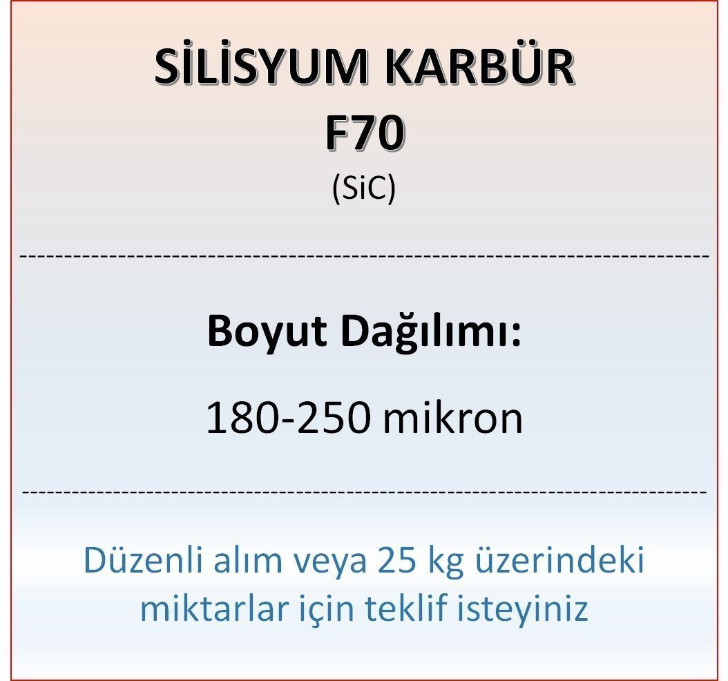 Silisyum Karbür F70 - SiC - 180-250 mikron 500 gram