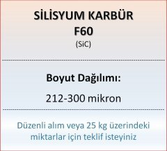 Silisyum Karbür F60 - SiC - 212-300 mikron 1 kg