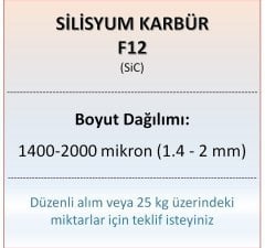 Silisyum Karbür F12 - SiC - 1400-2000 mikron