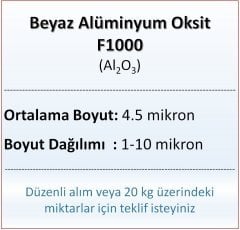 Alüminyum Oksit F1000 - Al2O3 - 4.5 mikron