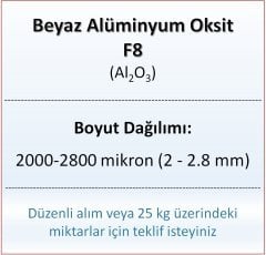 Alüminyum Oksit F8 - Al2O3 - 2000-2800mikron