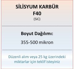 Silisyum Karbür F40 - SiC - 355-500 mikron 25 kg