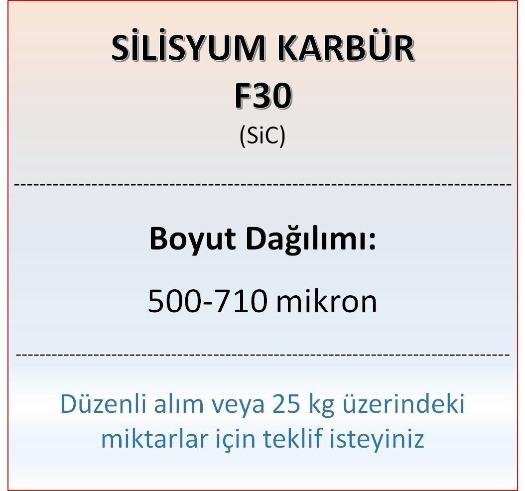 Silisyum Karbür F30 - SiC - 500-710 mikron 10 kg