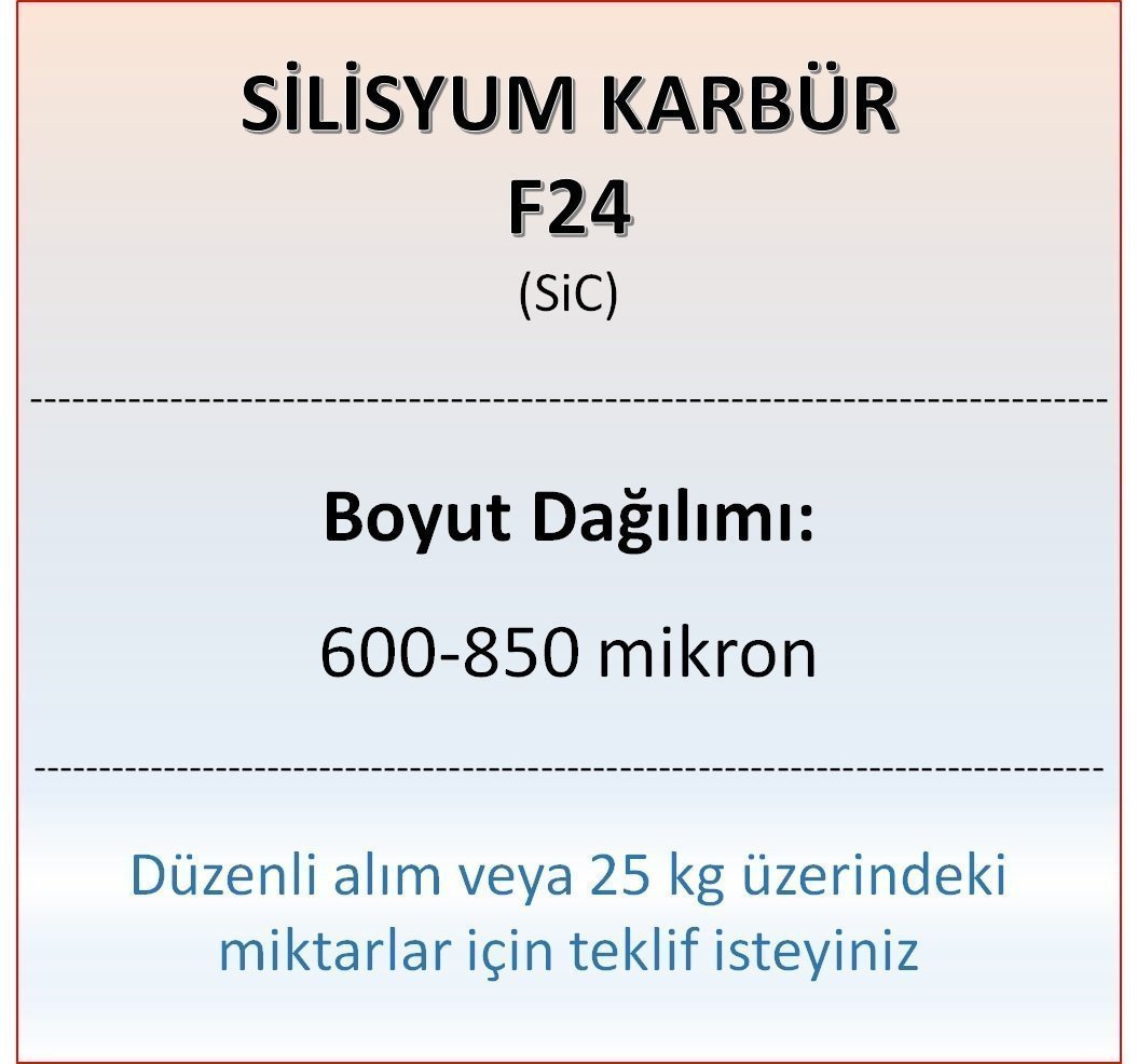 Silisyum Karbür F24 - SiC - 600-850 mikron 1 kg