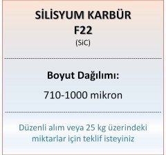 Silisyum Karbür F22 - SiC - 710-1000 mikron 25 kg