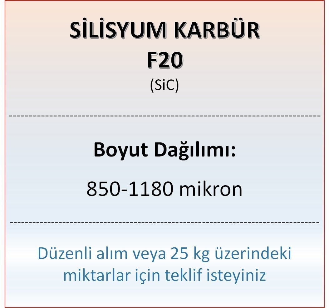 Silisyum Karbür F20 - SiC - 850-1180 mikron 5 kg
