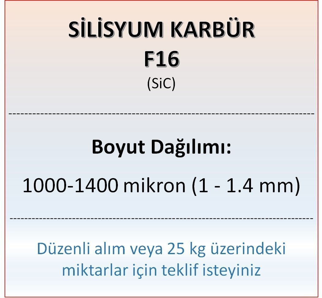 Silisyum Karbür F16 - SiC - 1000-1400 mikron 5 kg
