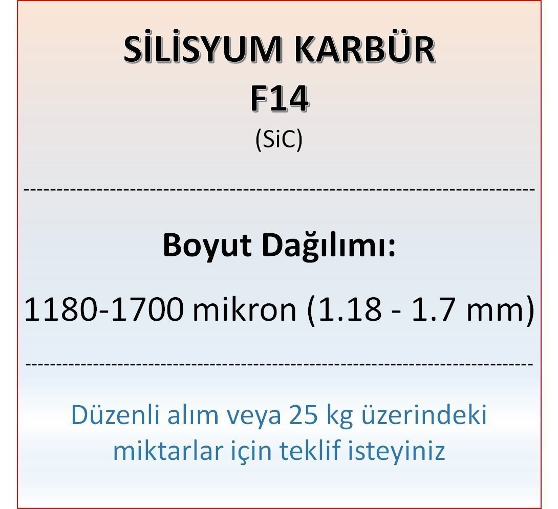 Silisyum Karbür F14 - SiC - 1180-1700 mikron 25 kg