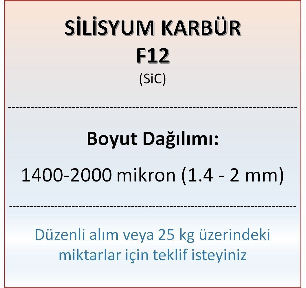 Silisyum Karbür F12 - SiC - 1400-2000 mikron 25 kg