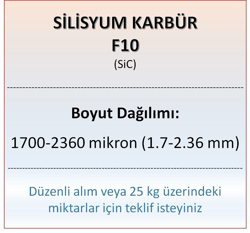 Silisyum Karbür F10 - SiC - 1700-2360 mikron 1 kg