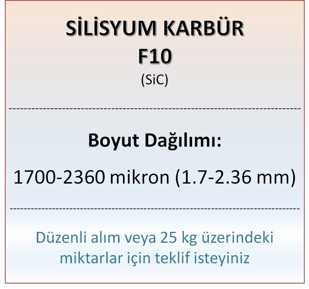 Silisyum Karbür F10 - SiC - 1700-2360 mikron 25 kg