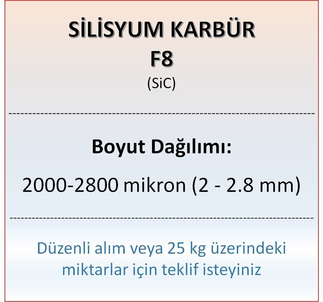 Silisyum Karbür F8 - SiC - 2000-2800 mikron 1 kg