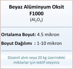 Alüminyum Oksit F1000 - Al2O3 - 4.5 mikron 500 gram