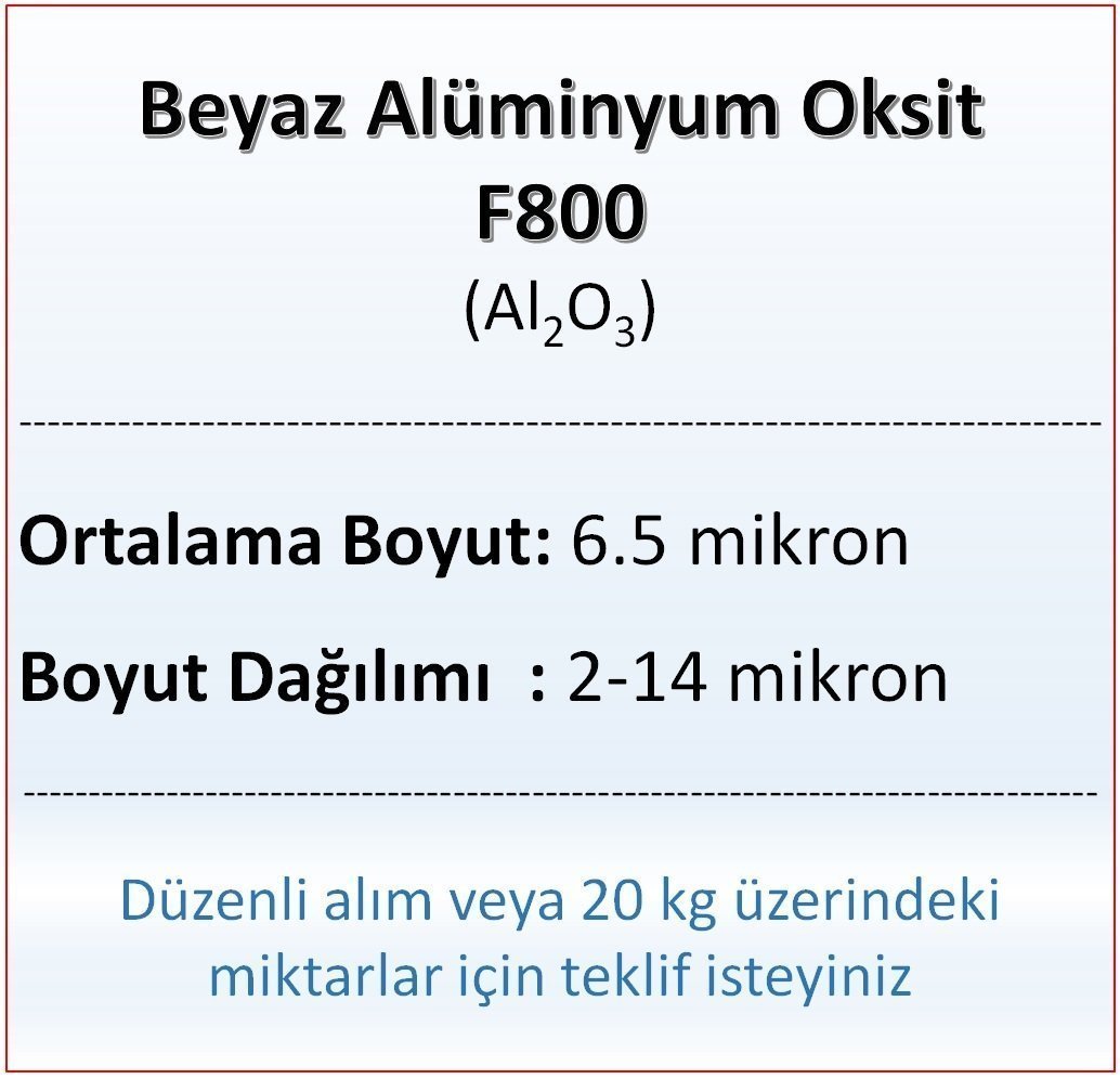 Alüminyum Oksit F800 - Al2O3 - 6.5 mikron 10 kg