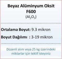 Alüminyum Oksit F600 - Al2O3 - 9.3 mikron 500 gram