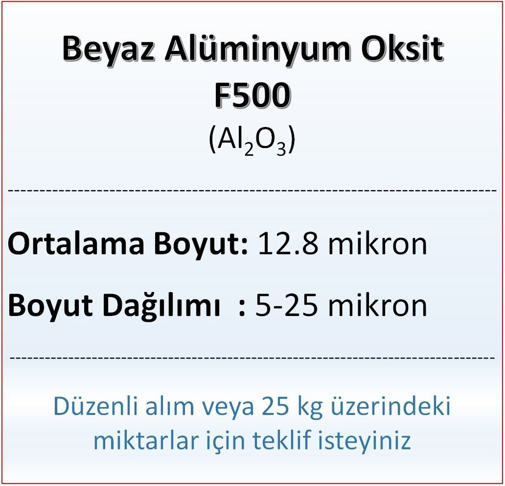Alüminyum Oksit F500 - Al2O3 - 12.8 mikron 1 kg