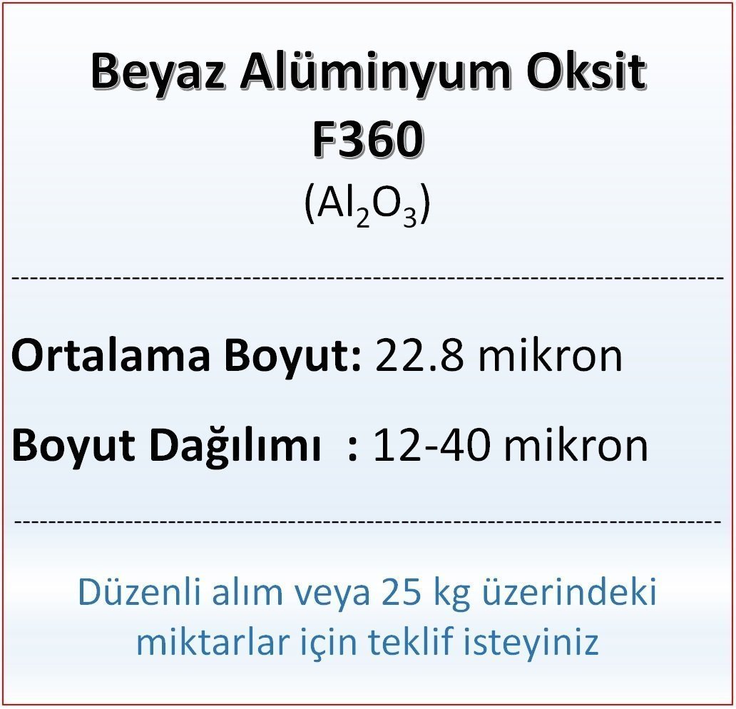 Alüminyum Oksit F360 - Al2O3 - 22.8 mikron 10 kg
