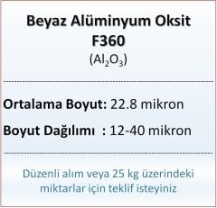 Alüminyum Oksit F360 - Al2O3 - 22.8 mikron 500 gram
