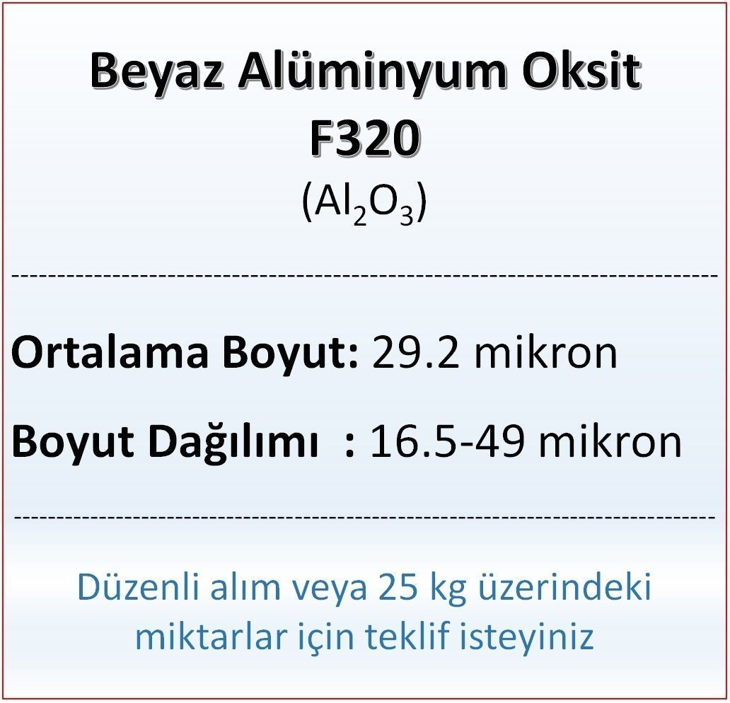 Alüminyum Oksit F320 - Al2O3 - 29.2 mikron 5 kg