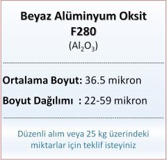 Alüminyum Oksit F280 - Al2O3 - 36.5 mikron 25 kg