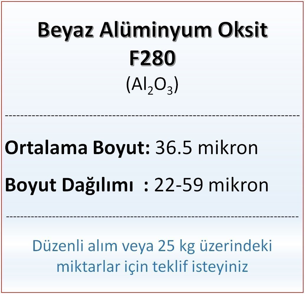 Alüminyum Oksit F280 - Al2O3 - 36.5 mikron 5 kg