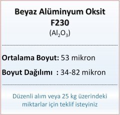 Alüminyum Oksit F230 - Al2O3 - 53 mikron 1 kg