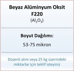Alüminyum Oksit F220 - Al2O3 - 53-75mikron 25 kg