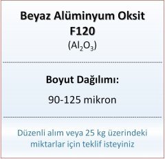 Alüminyum Oksit F120 - Al2O3 - 90-125mikron 25 kg