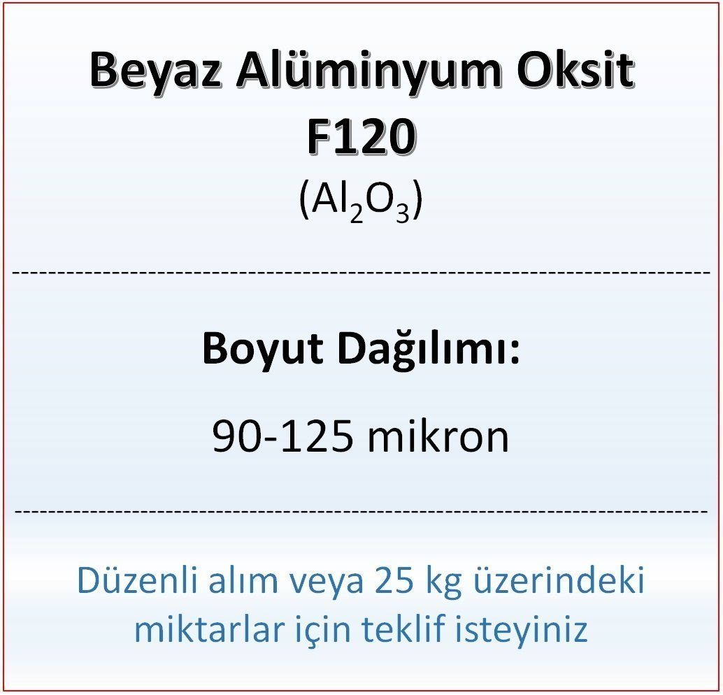 Alüminyum Oksit F120 - Al2O3 - 90-125mikron 500 gram