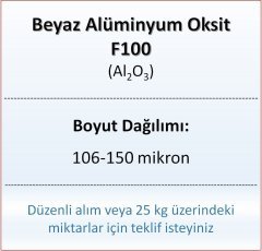 Alüminyum Oksit F100 - Al2O3 - 106-150mikron 25 kg