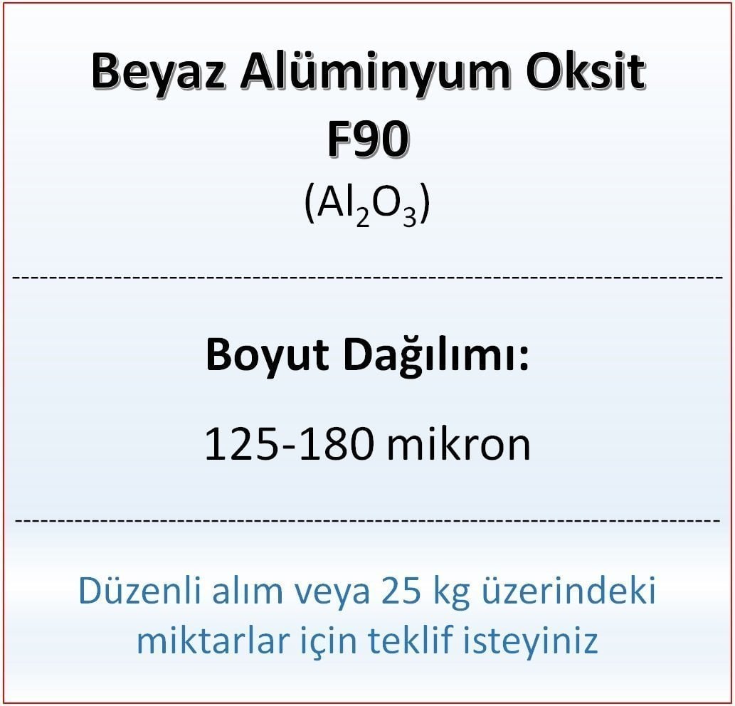 Alüminyum Oksit F90 - Al2O3 - 125-180mikron 5 kg