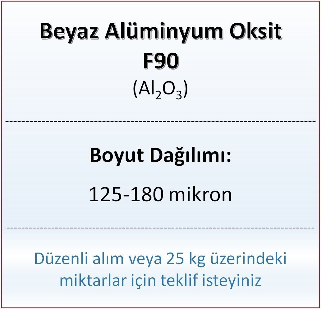 Alüminyum Oksit F90 - Al2O3 - 125-180mikron 500 gram