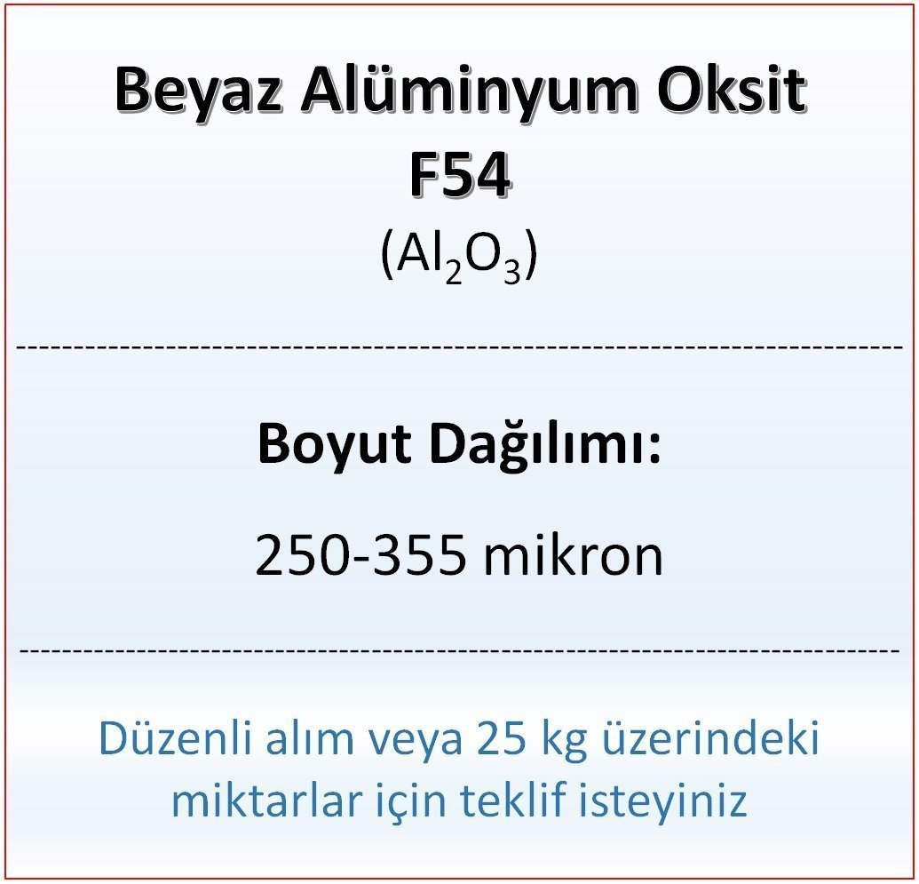 Alüminyum Oksit F54 - Al2O3 - 250-355mikron 500 gram
