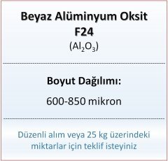 Alüminyum Oksit F24 - Al2O3 - 600-850mikron 10 kg