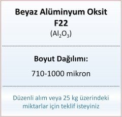 Alüminyum Oksit F22 - Al2O3 - 710-1000mikron 10 kg