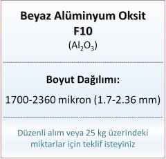 Alüminyum Oksit F10 - Al2O3 - 1700-2360mikron 1 kg