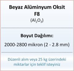 Alüminyum Oksit F8 - Al2O3 - 2000-2800mikron 500 gram