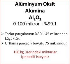 Alüminyum Oksit (Alümina) 0-100 mikron 50 kg