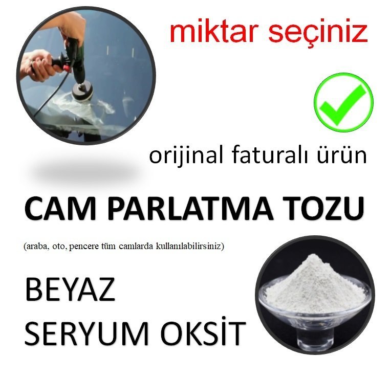 Araba Camı Parlatma Tozu Beyaz Seryum Oksit
