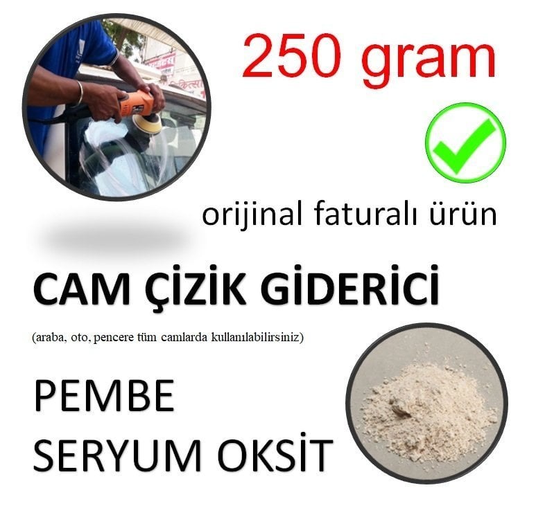 Oto Camı Çizik Giderici Pembe Seryum Oksit 250 gram