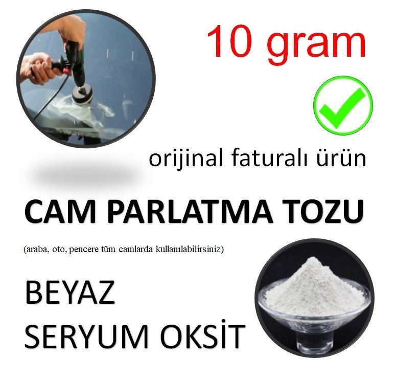 Araç Camı Parlatma Tozu Beyaz Seryum Oksit 10 gram